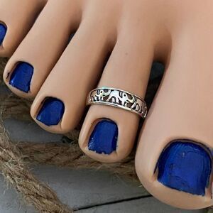 Sterling Silver Elephant Band Toe Ring Midi Ring